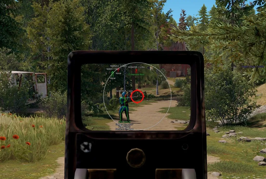Rust ESP boxes and weapon labels on UKN practice bots